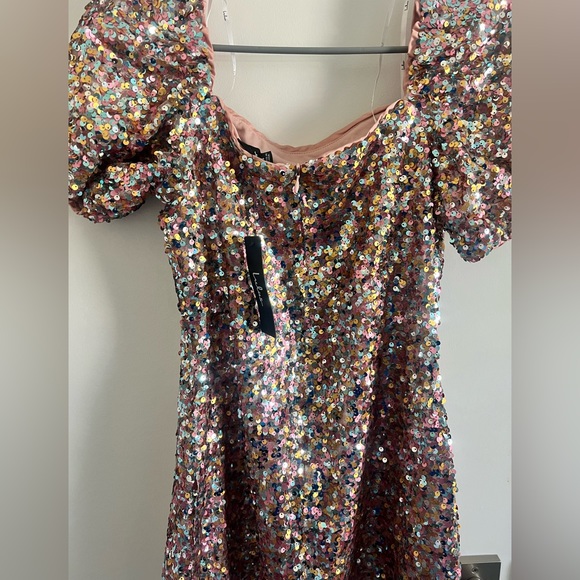 LULUS MULTICOLOR SEQUIN MINI DRESS SIZE SMALL - Picture 3 of 4